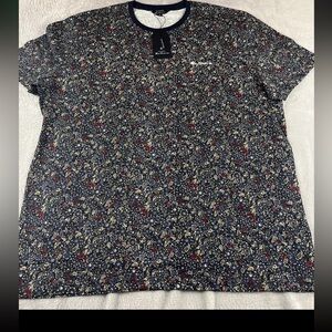 Ben Sherman mens blue Short Sleeve floral tshirt size XXL